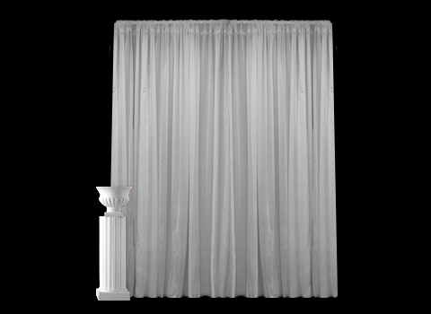 white sheer drape rental